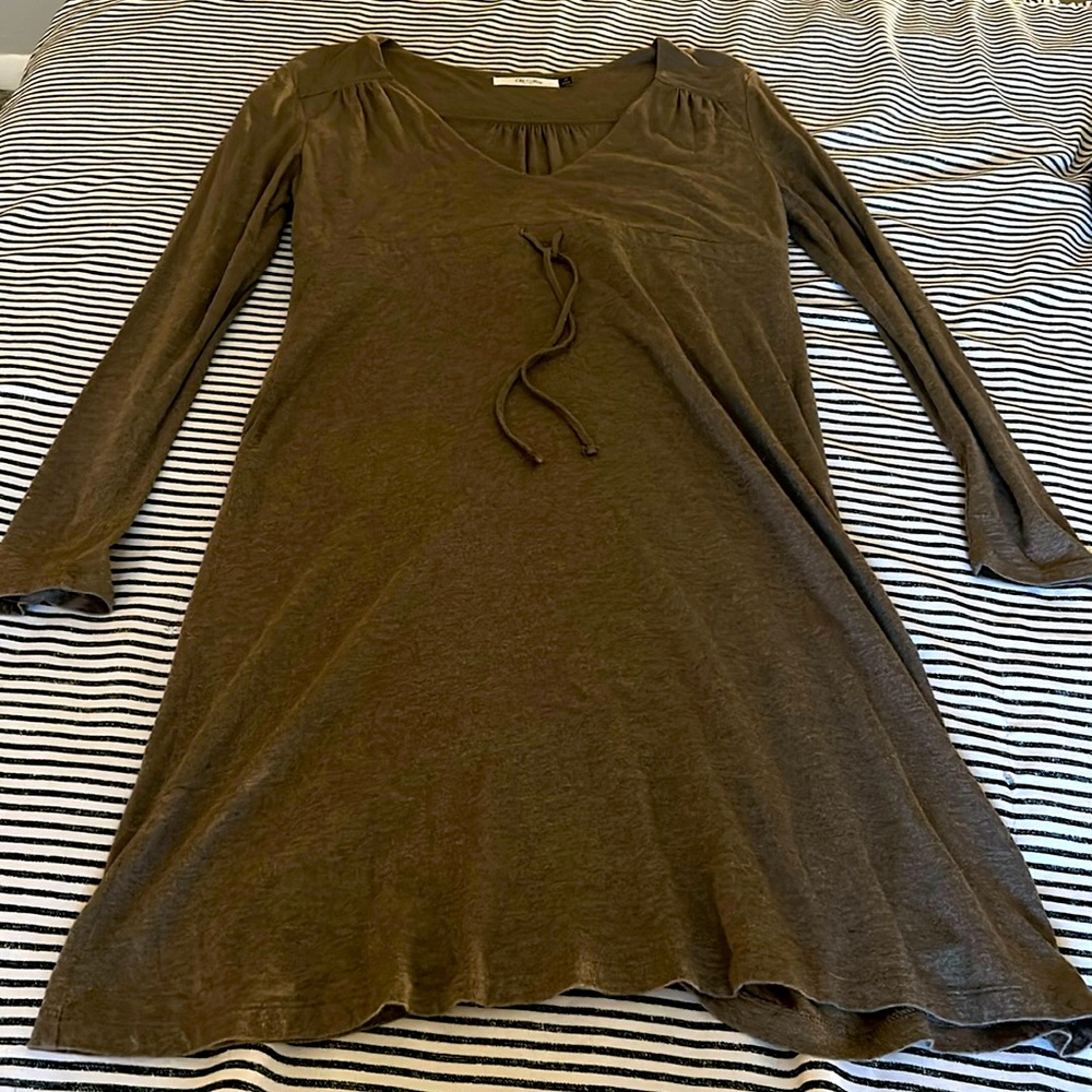 Old Navy Gray Empire Cinch Waist Dress